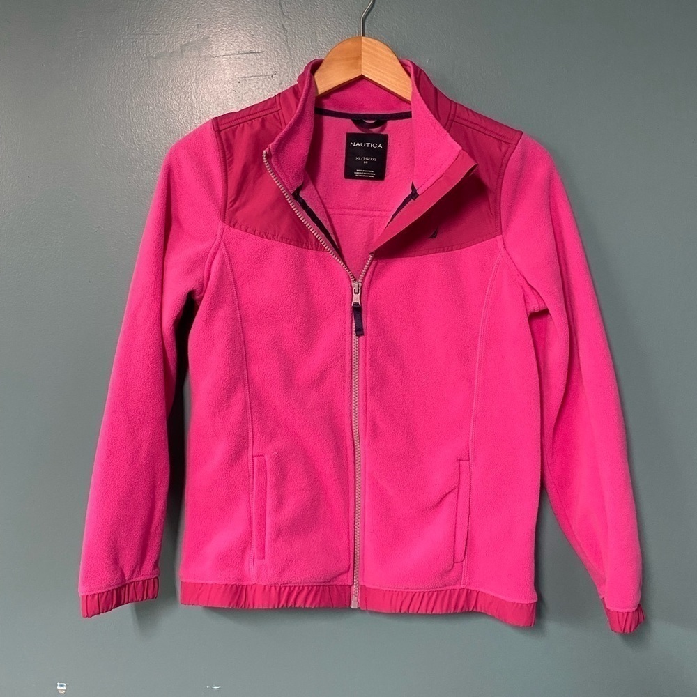 𝅺girls Nautica Fleece zip up jacket size XL/16